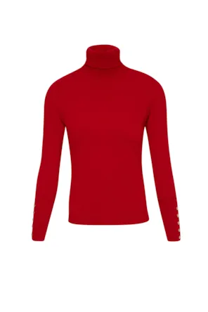 Camisola Tricô de corte justo com gola alta, FRACOMINA 