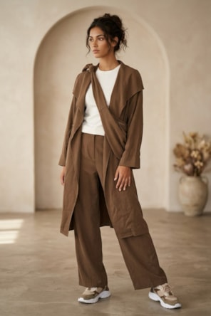 Casaco Trench Coat com Mala ELEH 