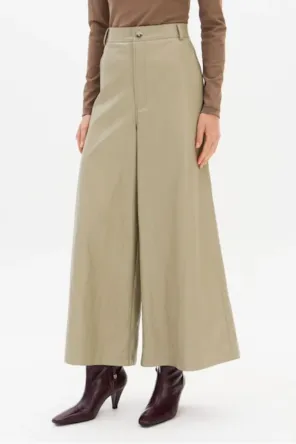 Calça Pantacourt Cintura Alta De Pu  LANÇA PERFUME 
