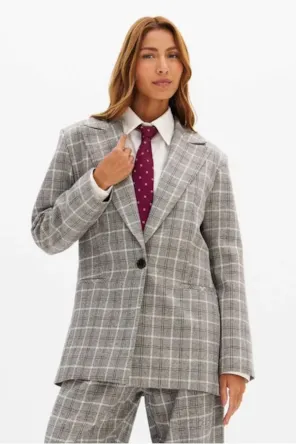 Blazer Regular Alongado Xadrez LANÇA PERFUME 