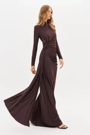Vestido Longo Com Torçao De Jersey LANÇA PERFUME 