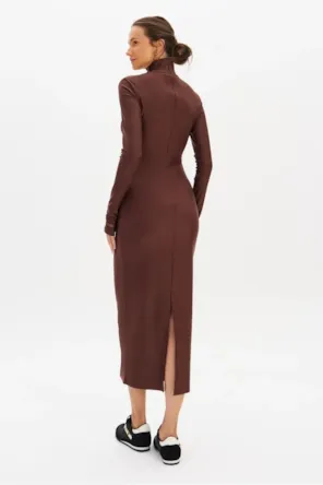Vestido Midi Gola Alta De Malha LANÇA PERFUME 