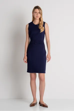 Vestido midi de corte justo confeccionado em tecido elástico. FRACOMINA 