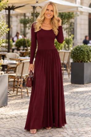 Vestido Longo Manga Longa LANÇA PERFUME 