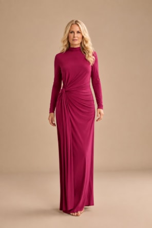 Vestido Longo Com Torçao De Jersey LANÇA PERFUME