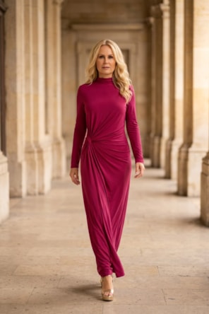Vestido Longo Com Torçao De Jersey LANÇA PERFUME