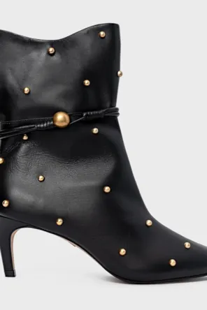 Botim Dream Balls Salto Fino Couro Preto CARRANO 