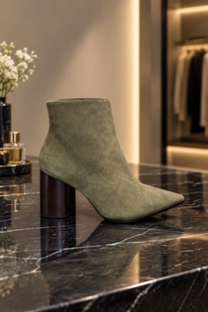 Botas Verde Militar Salto Bloco Couro  CARRANO 