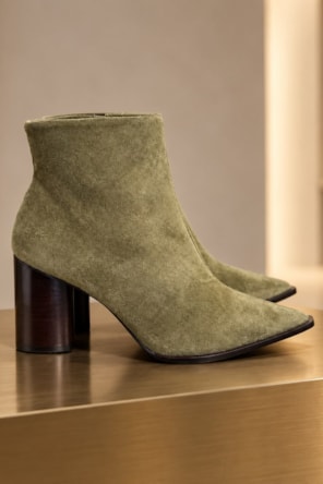 Botas Verde Militar Salto Bloco Couro  CARRANO 