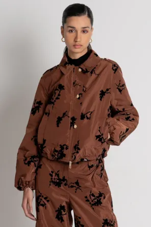 Casaco Bomber  regular fit with flowers FRACOMINA 