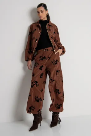 Casaco Bomber  regular fit with flowers FRACOMINA 