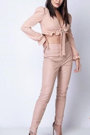 CALÇA ECOPELE NUDE 