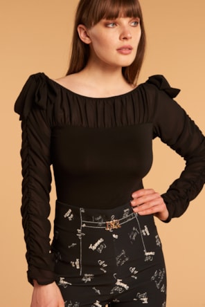 Blusa Manga Folhos 