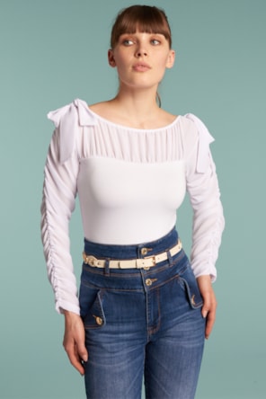 Blusa Manga Folhos 