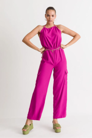Macacão Roxo Atar Pescoço