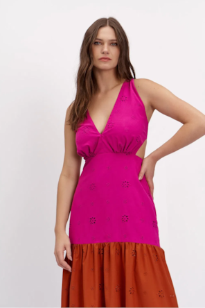 Vestido Costas Abertas Multicor 