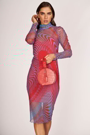 VESTIDO MIDI TRANSPARÊNCIA