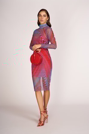 VESTIDO MIDI TRANSPARÊNCIA
