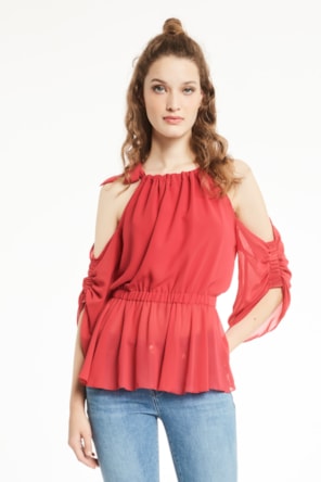 Blusa Manga Folhos 