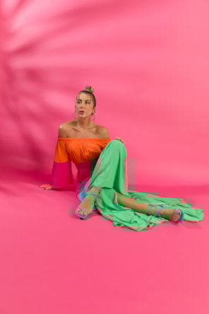 VESTIDO ROSA/LARANJA/VERDE/AQUA