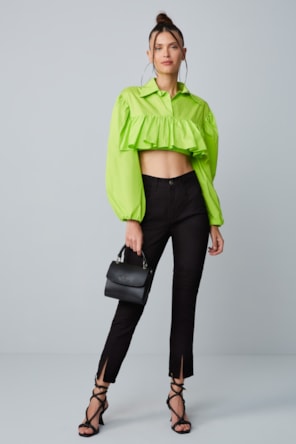 Top Neon Folhos 