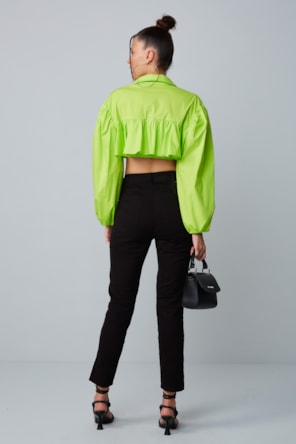 Top Neon Folhos 