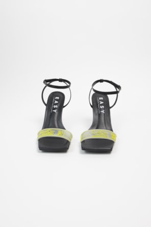  Sandalias Jogging Preto Néon