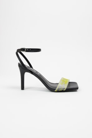  Sandalias Jogging Preto Néon