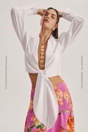 Camisa Branca  Decote V