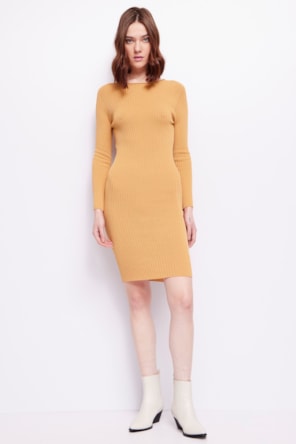 VESTIDO MALHA COSTAS INTERLAÇADA 
