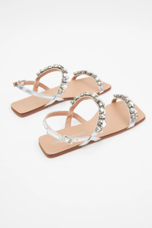 SANDALIAS RASAS PRATA PEDRAS 