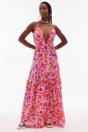 VESTIDO COMPRIDO  AMARANTE FLORAL