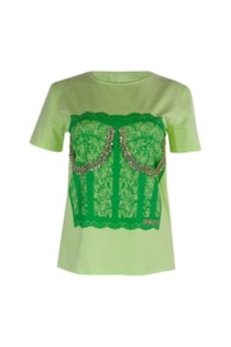 T-SHIRT ESTAMPADA E STRASS