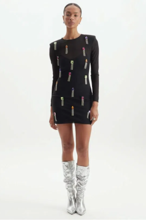 VESTIDO TULE APLICAÇÕES 