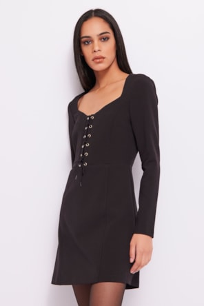 VESTIDO ATILHOS PRETO 