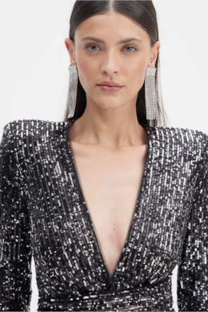 VESTIDO LONGO LANTEJOULAS 