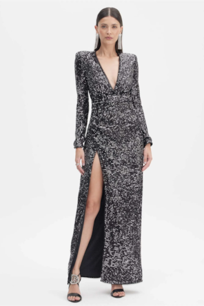 VESTIDO LONGO LANTEJOULAS 