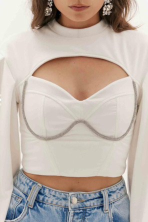   CAMISOLA BRANCA STRASS
