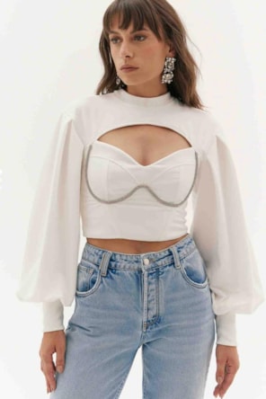   CAMISOLA BRANCA STRASS
