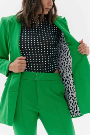 BLAZER VERDE FORRO ANIMAL PRINT