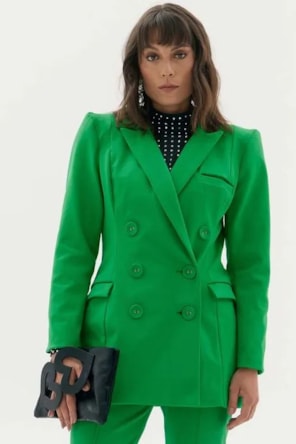 BLAZER VERDE FORRO ANIMAL PRINT