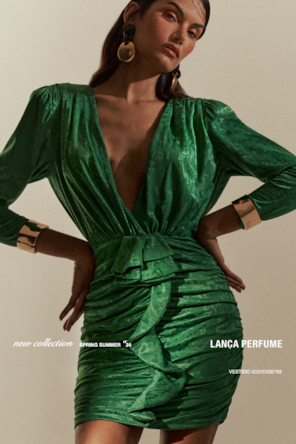 VESTIDO  DRAPEADO VERDE