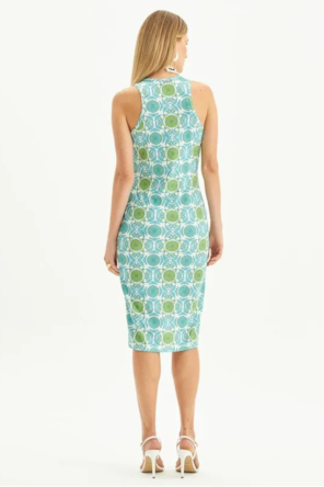 VESTIDO SUPER MIDI ESTAMPADO VERDE