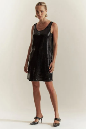 VESTIDO CURTO DE ALÇAS PRETO