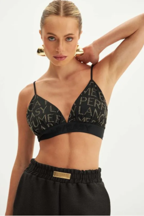 TOP CROPPED SHINE PRETO