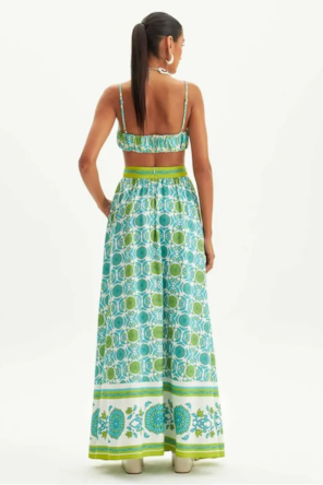 SAIA SUPER MIDI ESTAMPADA VERD