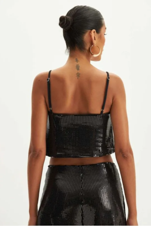 TOP LANTEJOULAS PRETO 