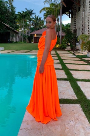 VESTIDO LONGO LARANJA 
