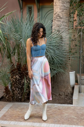 SAIA MIDI ACETINADA ESTAMPADA
