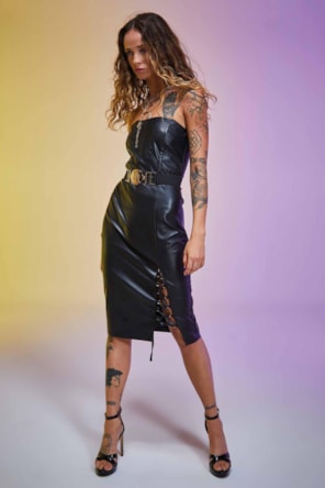 VESTIDO CAI CAI ECOPELE PRETO 